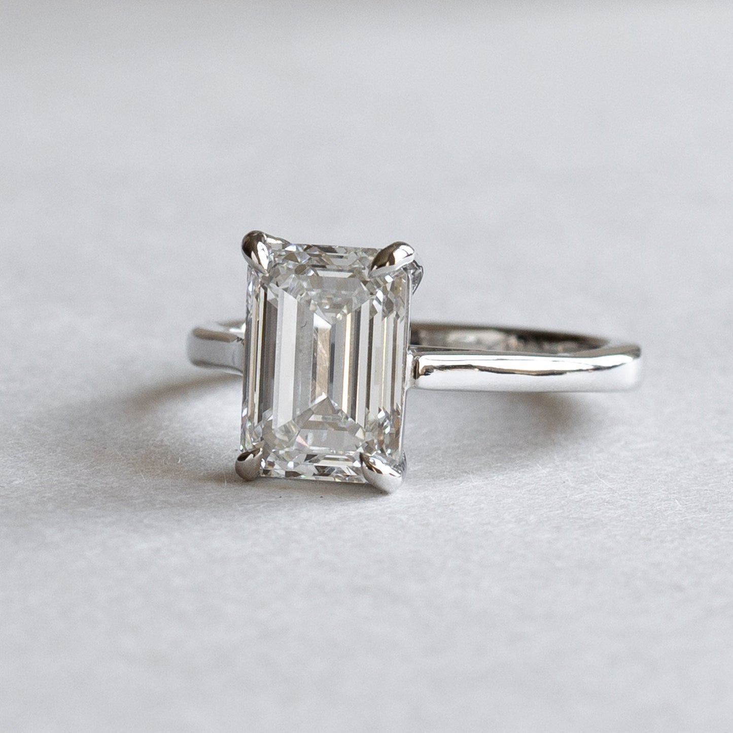 3.15 Carat Emerald Cut Diamond Engagement Ring