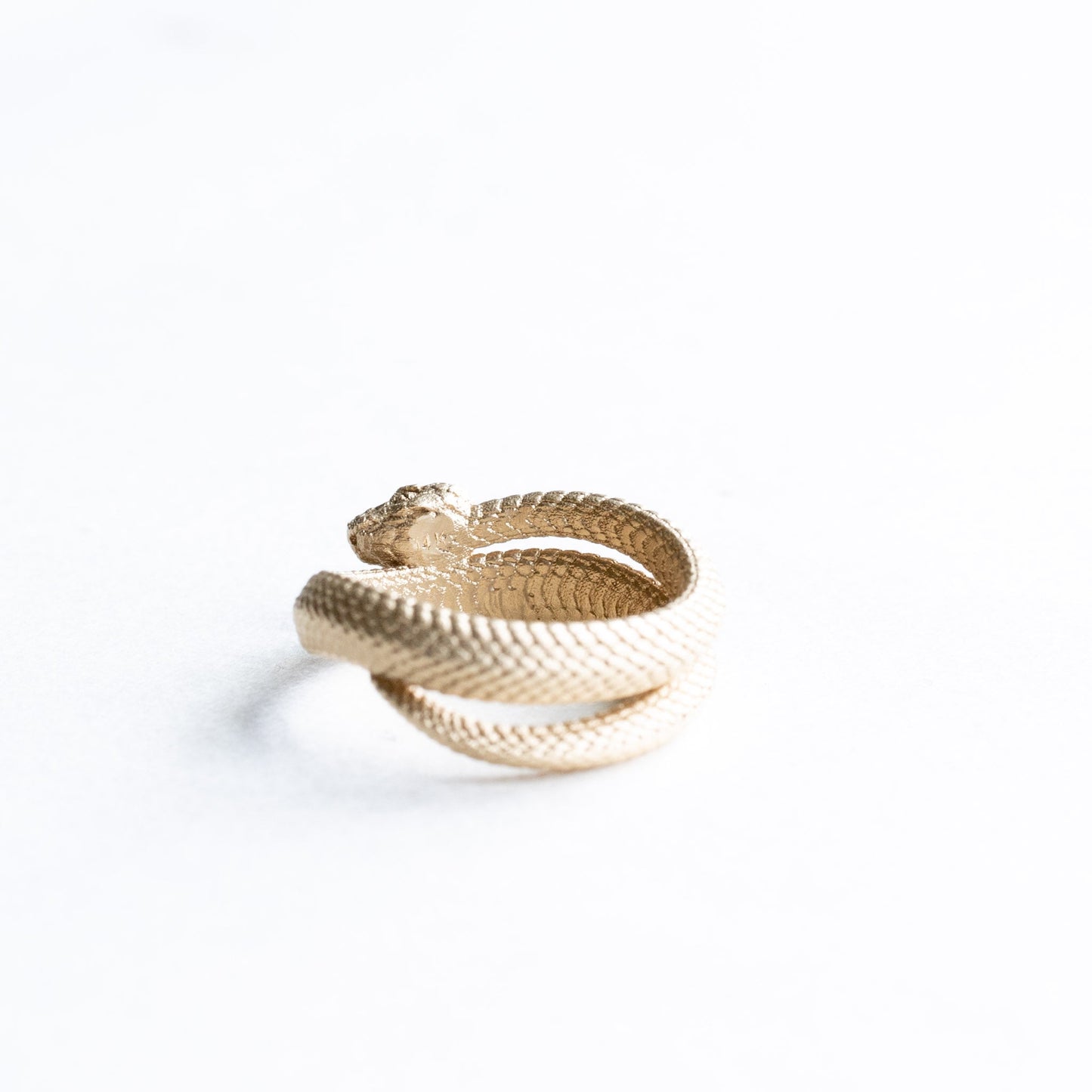 14k Solid Gold Snake Spiral Band